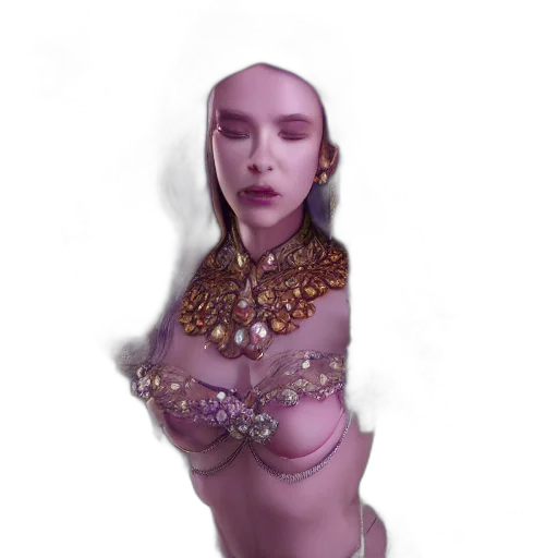 jewelry, dress, face, creature transparent PNG cut-out