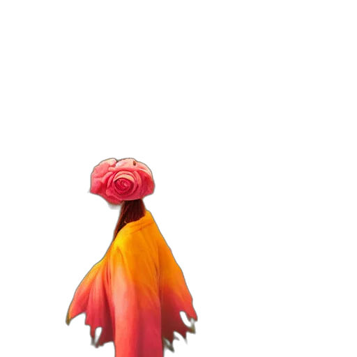 flower, dress, crown, creature transparent PNG cut-out