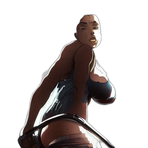 dress, robot, weapon, staff transparent PNG cut-out