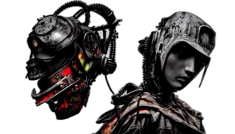 mask, cyberpunk, concept art, comic book art transparent PNG cut-out