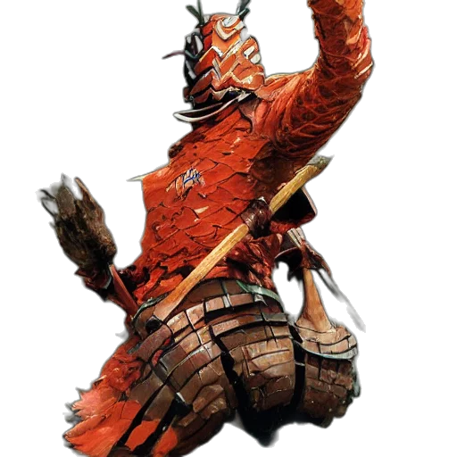 dragon, animal, staff, mask transparent PNG cut-out