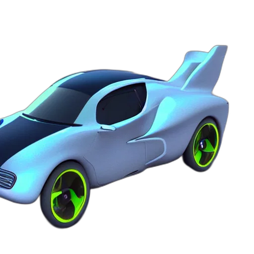 car, 3d render, concept art, neon transparent PNG cut-out