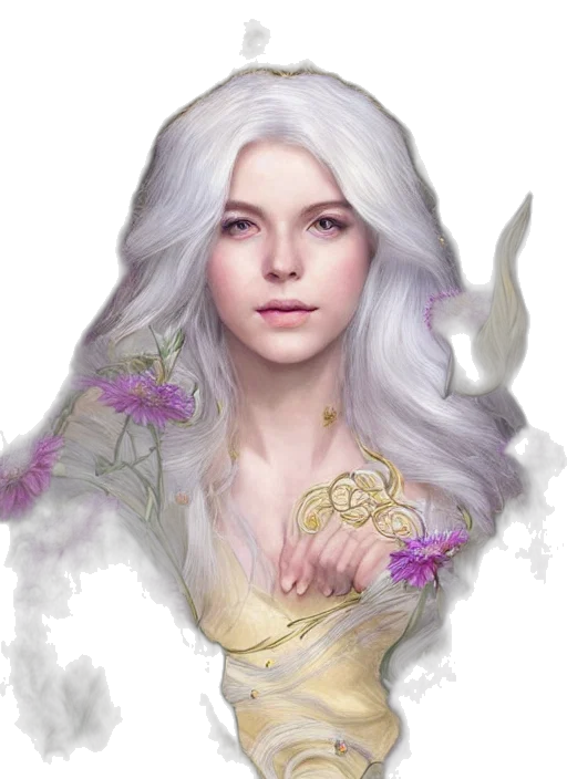 face, flower, crown, dress transparent PNG cut-out