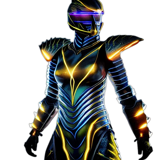robot, concept art, cyberpunk, 3d render transparent PNG cut-out