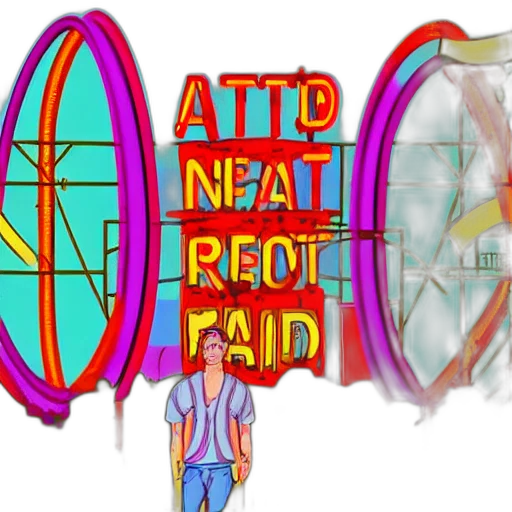 concept art, 3d render, vaporwave, cartoon transparent PNG cut-out