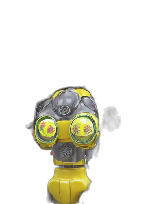 robot, mask, staff, weapon transparent PNG cut-out