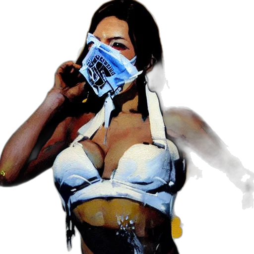 robot, weapon, mask, cyberpunk transparent PNG cut-out