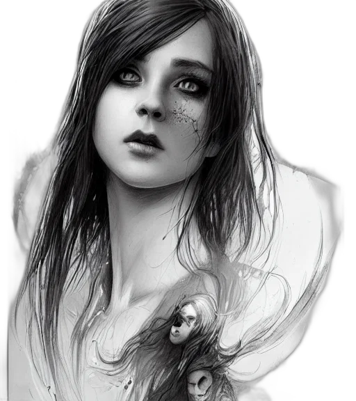 face, photorealistic, fantasy art, pencil sketch transparent PNG cut-out