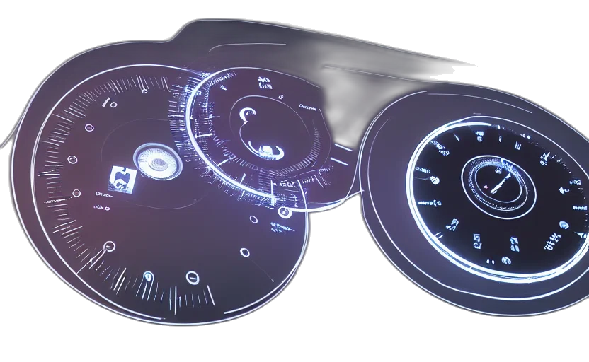 car, 3d render, concept art, gauges transparent PNG cut-out