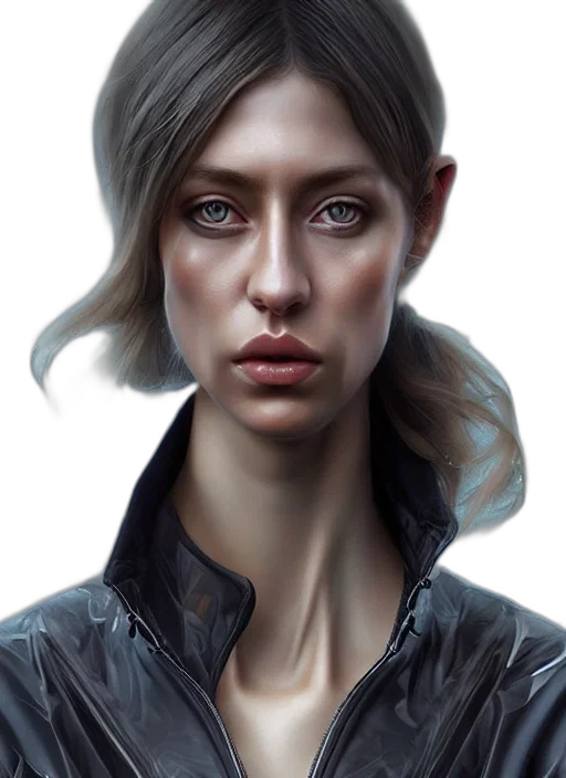 face, jacket, photorealistic, concept art transparent PNG cut-out