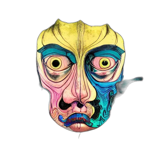 mask, face, creature, jacket transparent PNG cut-out