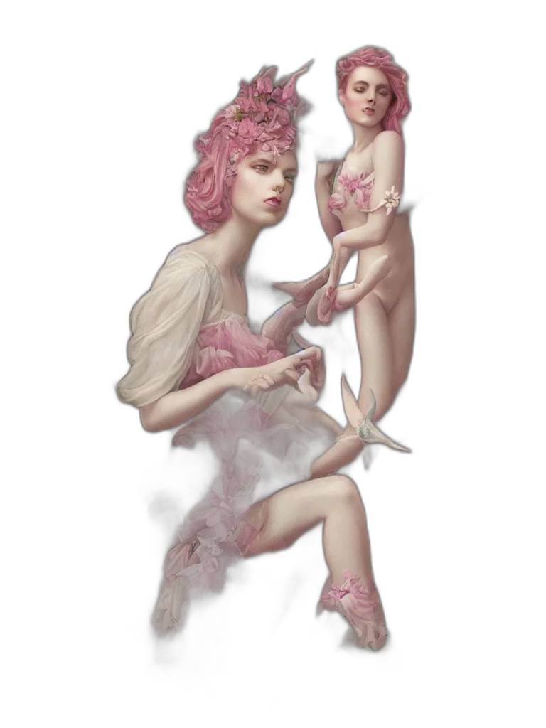 dress, staff, creature, concept art transparent PNG cut-out