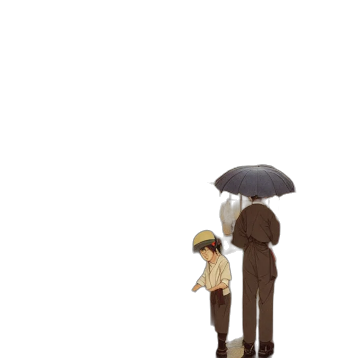 umbrella, hat, staff, pixel art transparent PNG cut-out