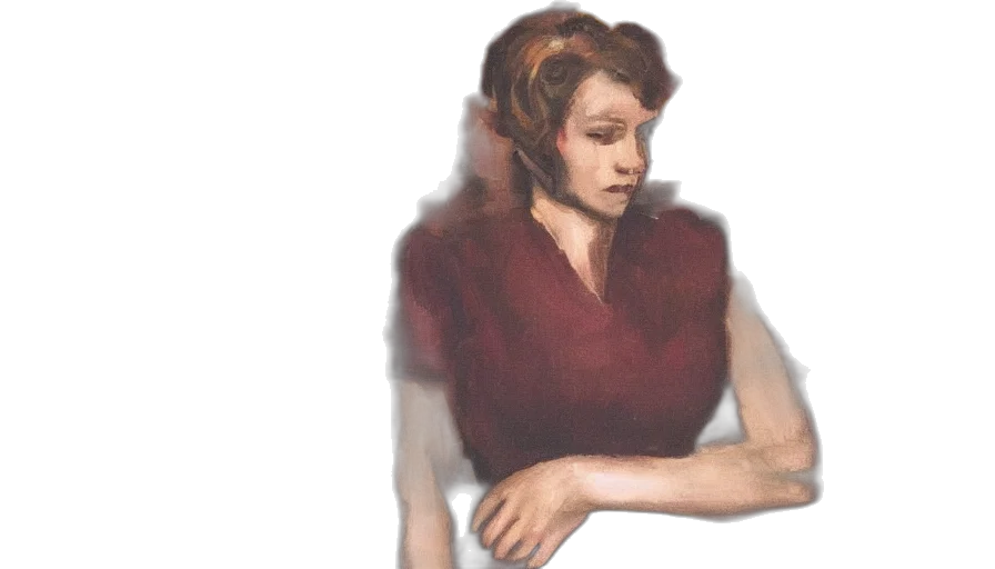 face, staff, dress, oil painting transparent PNG cut-out