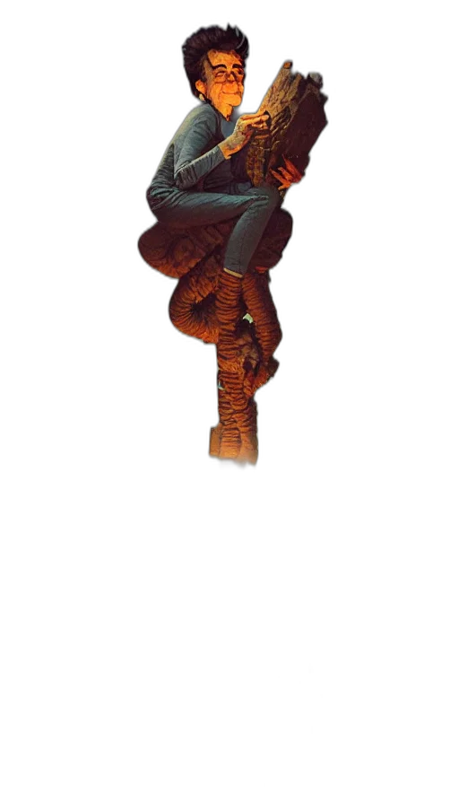 jacket, staff, weapon, robot transparent PNG cut-out