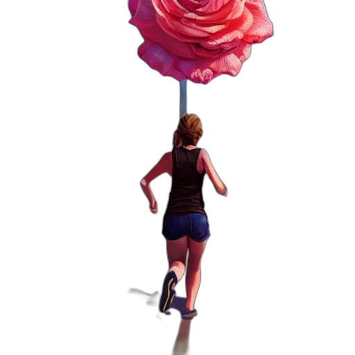 umbrella, dress, flower, concept art transparent PNG cut-out