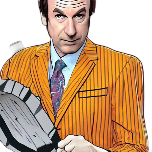jacket, staff, comic book art, cartoon transparent PNG cut-out