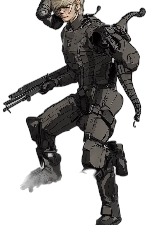 robot, weapon, concept art, cyberpunk transparent PNG cut-out