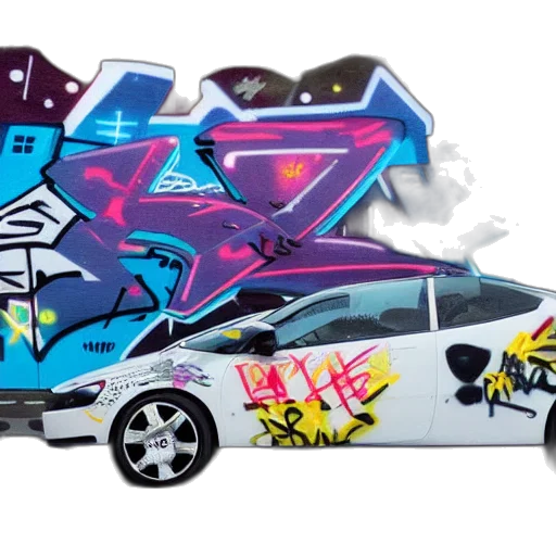 car, concept art, cartoon, 3d render transparent PNG cut-out