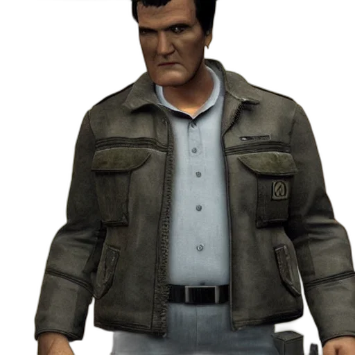 jacket, staff, face, 3d render transparent PNG cut-out