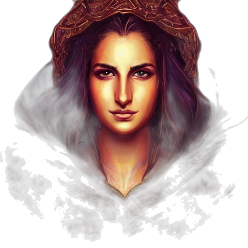 crown, face, jewelry, fantasy art transparent PNG cut-out
