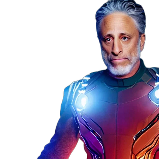comic book art, jon, stewart, looking transparent PNG cut-out