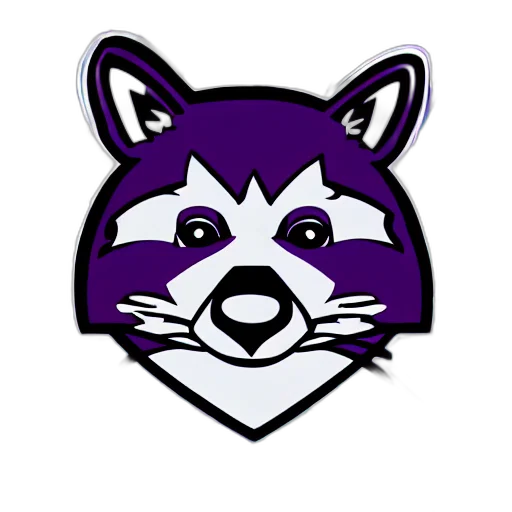 3d render, pixel art, purple, raccoon transparent PNG cut-out