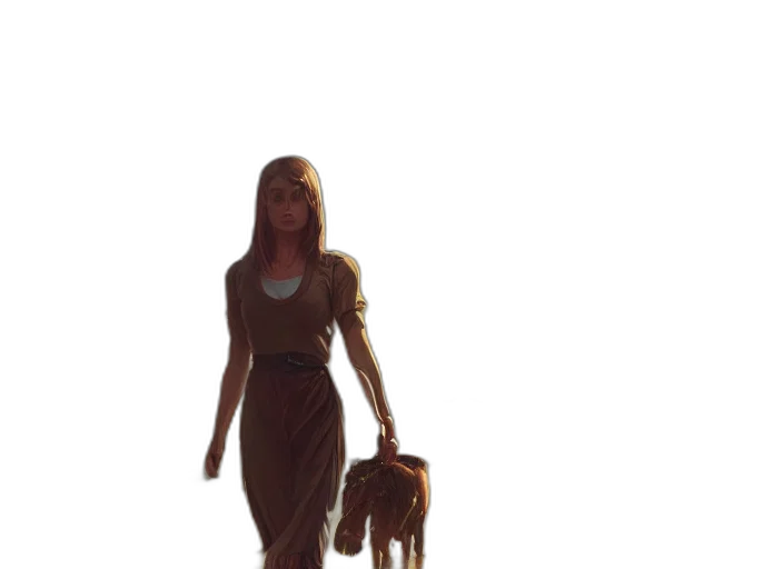 dress, staff, creature, animal transparent PNG cut-out
