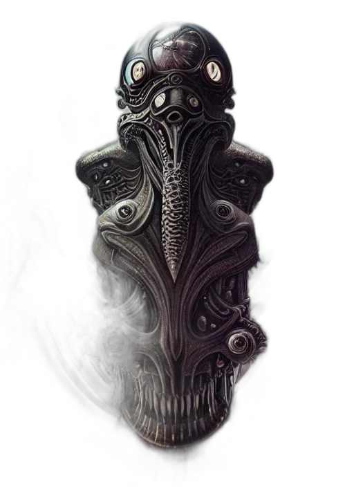 mask, creature, dragon, staff transparent PNG cut-out
