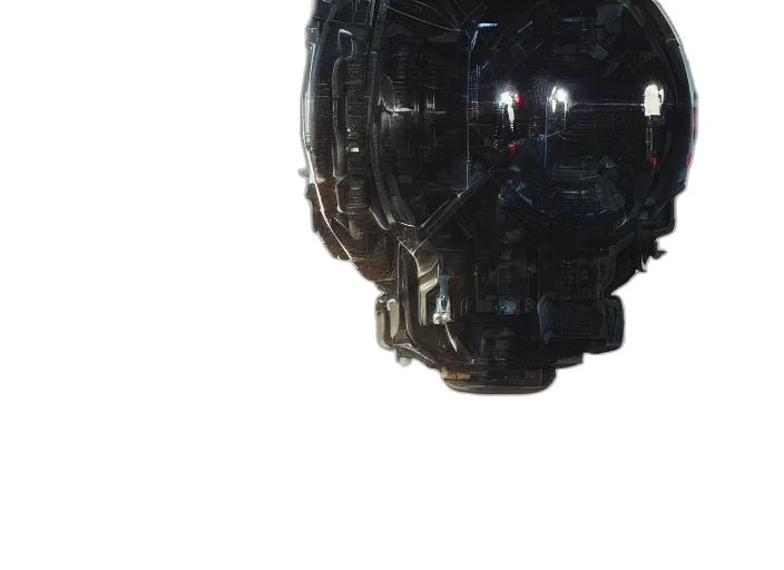 robot, mask, crown, weapon transparent PNG cut-out