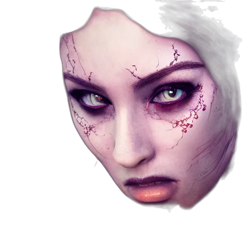 face, mask, creature, fantasy art transparent PNG cut-out