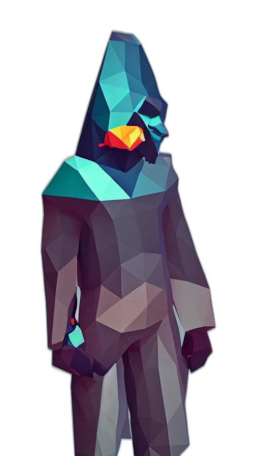 robot, mask, crown, jacket transparent PNG cut-out