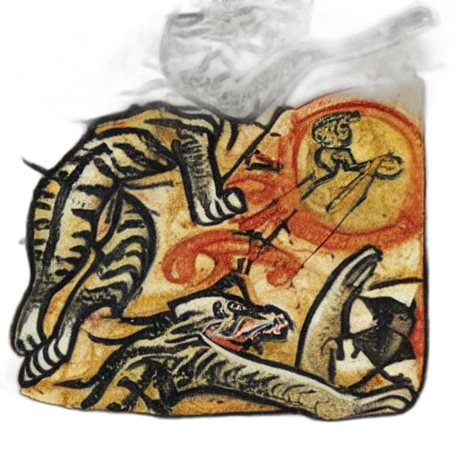 dragon, fire, outer space, tiger transparent PNG cut-out