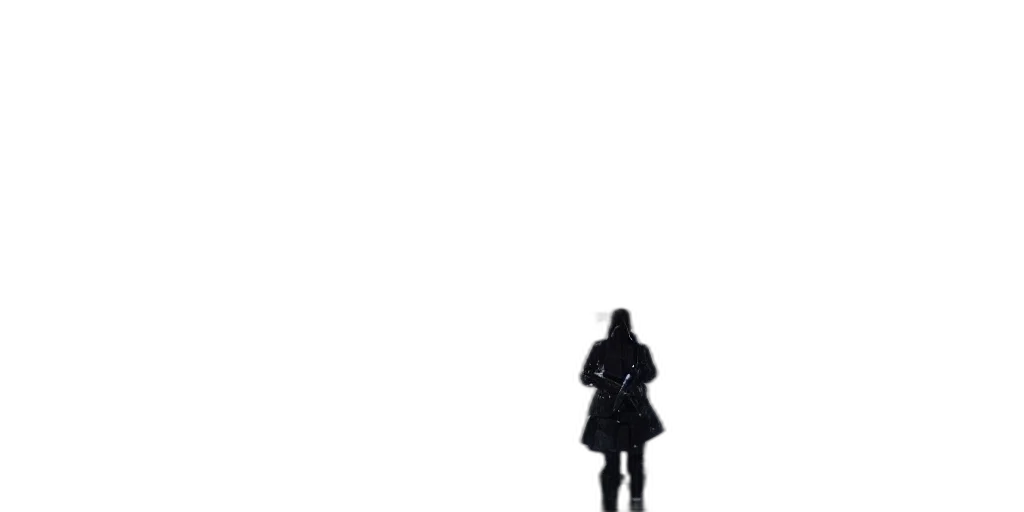 jacket, staff, umbrella, robot transparent PNG cut-out