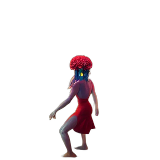 dress, creature, hat, hair transparent PNG cut-out