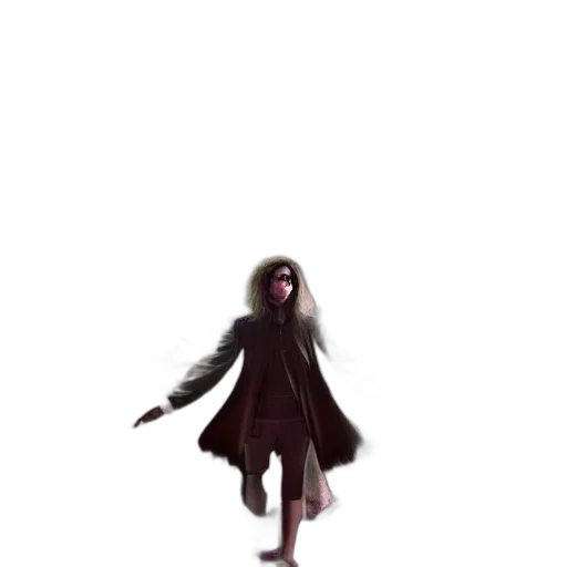 jacket, creature, dress, hair transparent PNG cut-out