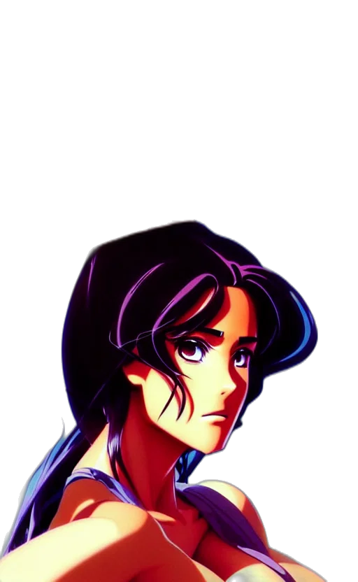 face, vaporwave, pixel art, anime transparent PNG cut-out