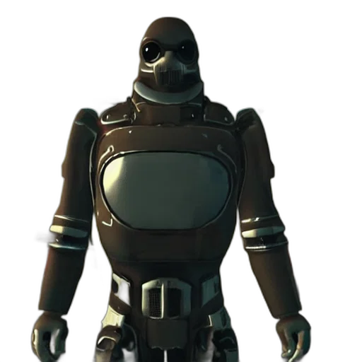 robot, jacket, mask, weapon transparent PNG cut-out