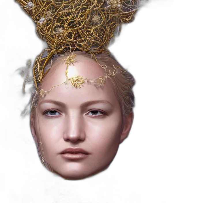 crown, hair, mask, face transparent PNG cut-out