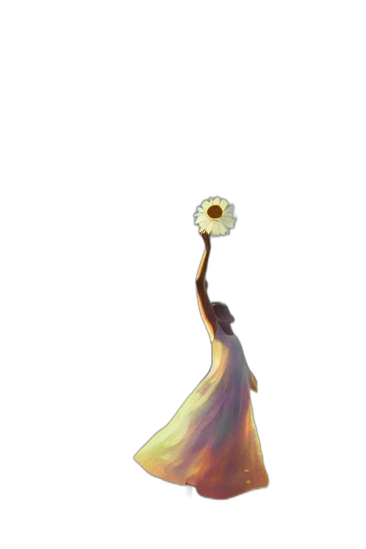 dress, flower, staff, umbrella transparent PNG cut-out