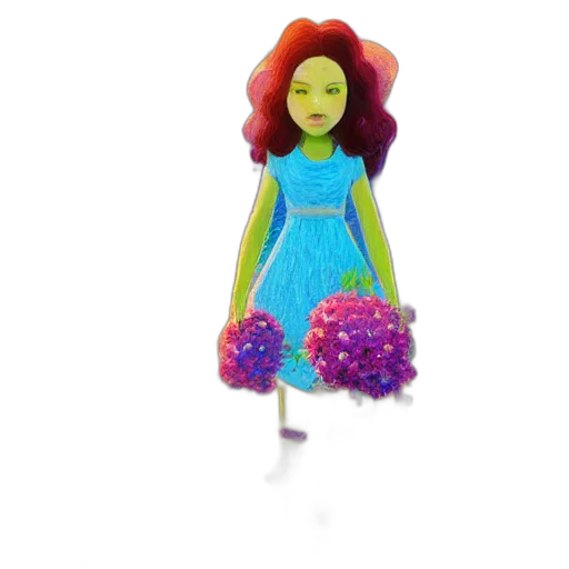dress, flower, 3d render, concept art transparent PNG cut-out