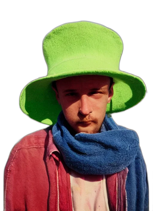 hat, staff, jacket, face transparent PNG cut-out