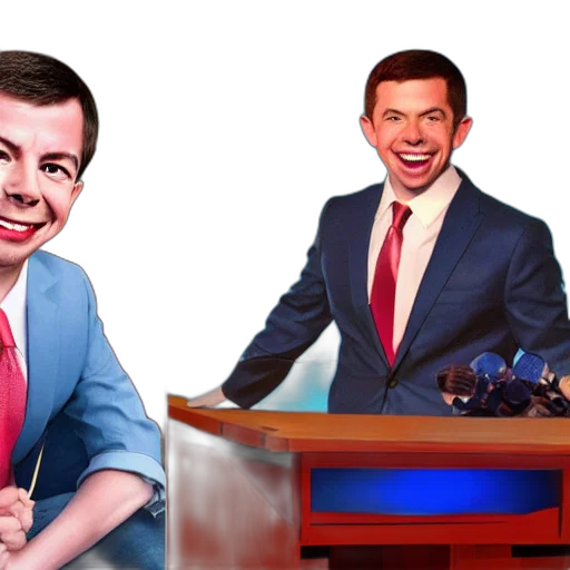 cartoon, concept art, pete, buttigieg transparent PNG cut-out
