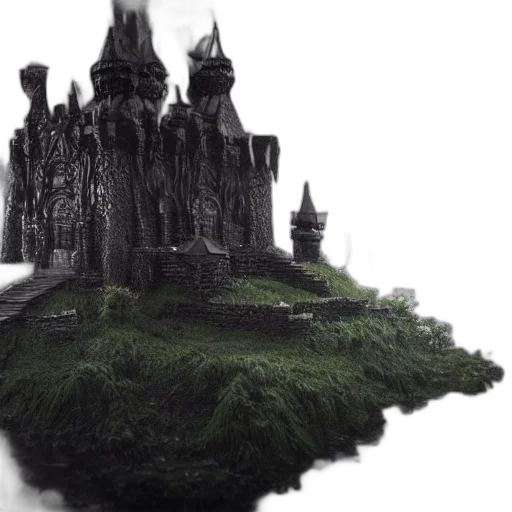 crown, dragon, building, 3d render transparent PNG cut-out