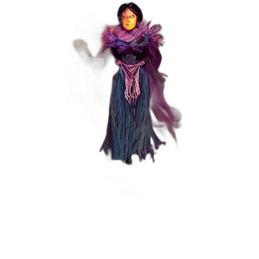 dress, staff, creature, mask transparent PNG cut-out