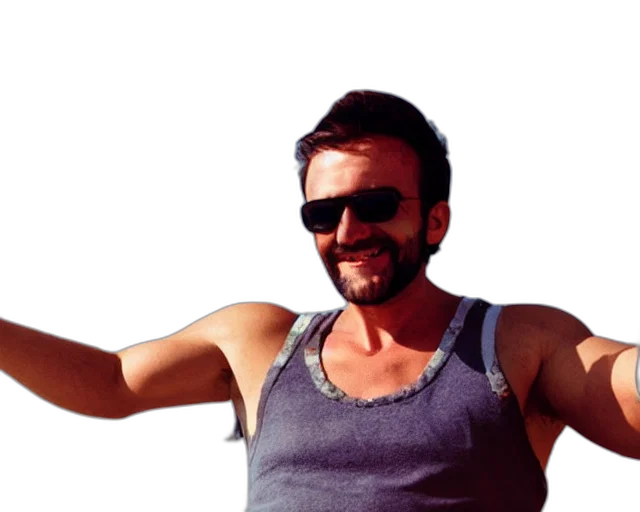 man, wearing, tank, top transparent PNG cut-out