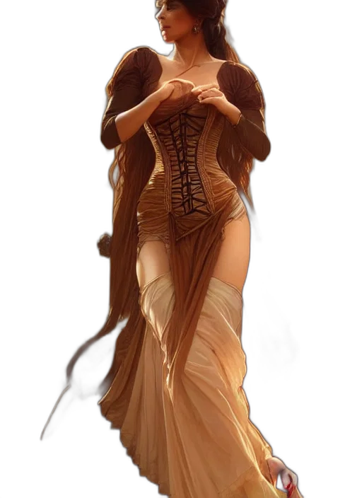 dress, fantasy art, concept art, comic book art transparent PNG cut-out