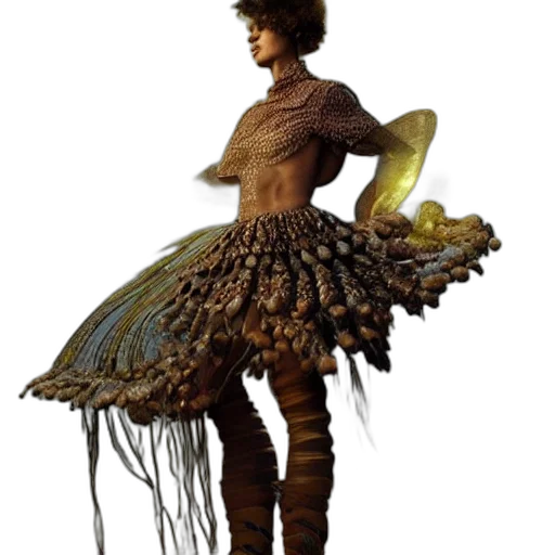 dress, staff, hair, concept art transparent PNG cut-out