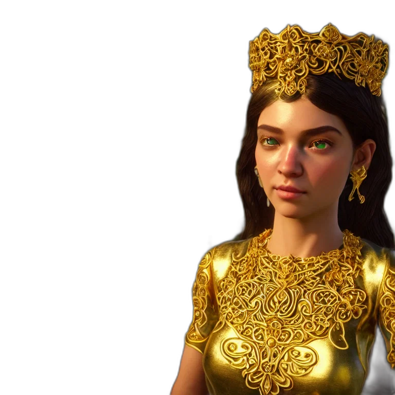 crown, jewelry, staff, 3d render transparent PNG cut-out