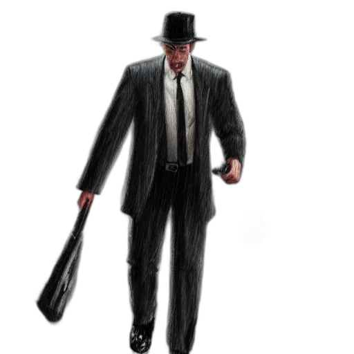 staff, hat, umbrella, jacket transparent PNG cut-out